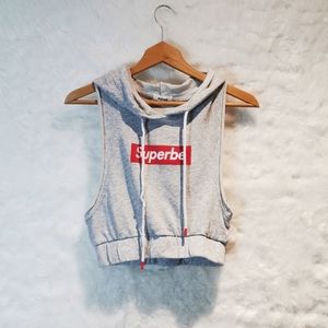 🌈 4/$30 Garage Superbe Cropped Sleeveless Hoodie